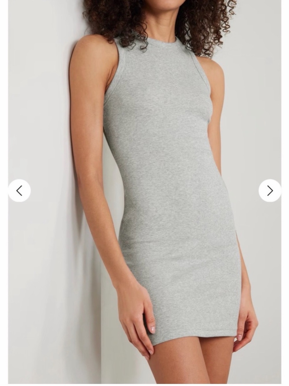 SKIMS Ribbed Sleeveless Mini Dress - Heather Gray